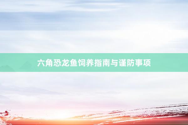 六角恐龙鱼饲养指南与谨防事项